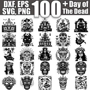 Day of the dead SVG Bundle, Set of 100, Instant Digital Download svg png dxf eps