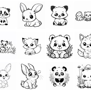 151+ Cute Kawaii Animals Procreate Brush Set | Stamps for Procreate ...
