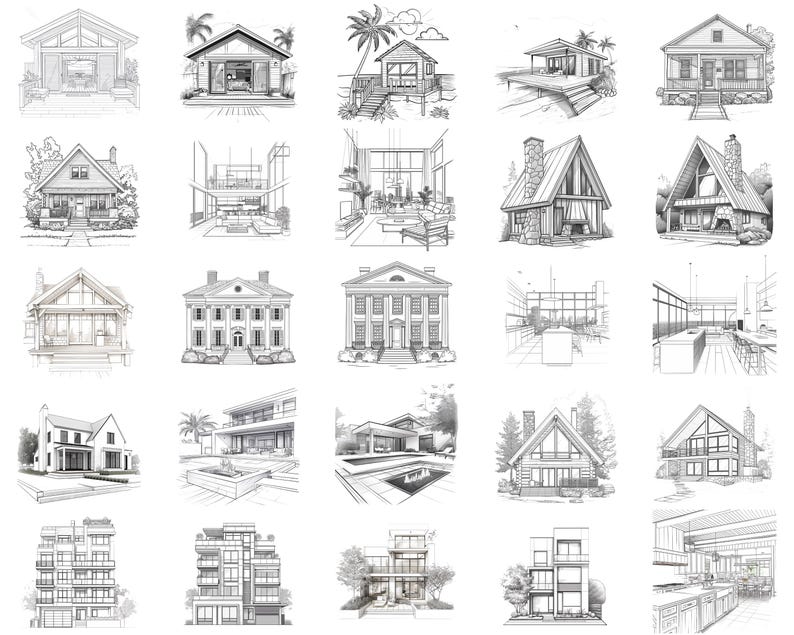 Procreate Map. House 100+ House Procreate Brush Set | Procreate Stamp Brushes | Instant ...