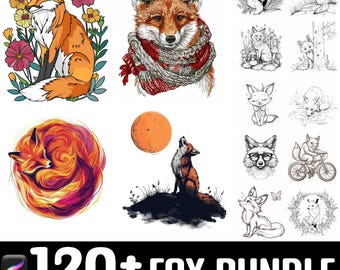 100+ Fox Bundle Procreate Brush Set | Procreate Stamp Brushes | Instant Digital Download