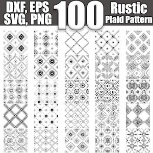 Rustic Plaid Pattern SVG Bundle: 100 Seamless Designs (Digital Download)