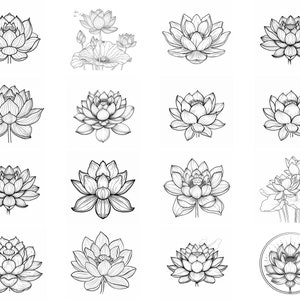 150+ Lotus Procreate Brush Set | Stamps for Procreate | Instant Digital ...