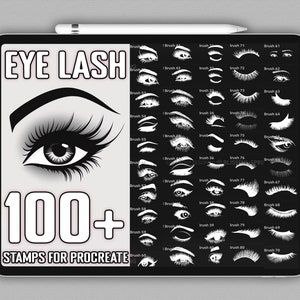 100+ Women Eye Brow and Eyelashes Procreate Stamp Brushes, Fashion Brows Procreate Stamps, Eye brushset for iPad, Fancy Brows stamps set