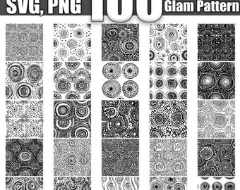 Paquete SVG con patrones brillantes y glamurosos: 100 diseños brillantes (descarga digital)
