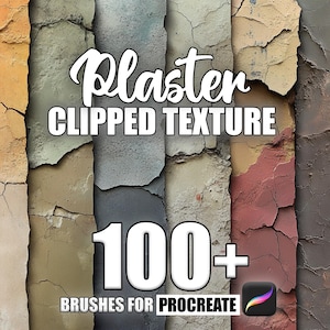 100+ Chipped Plaster Procreate Brushes: Seamless Texture Patterns (Digital Download)