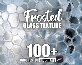 Pinceles de Procreate con textura de vidrio esmerilado: Más de 100 patrones sin costuras (descarga instantánea)