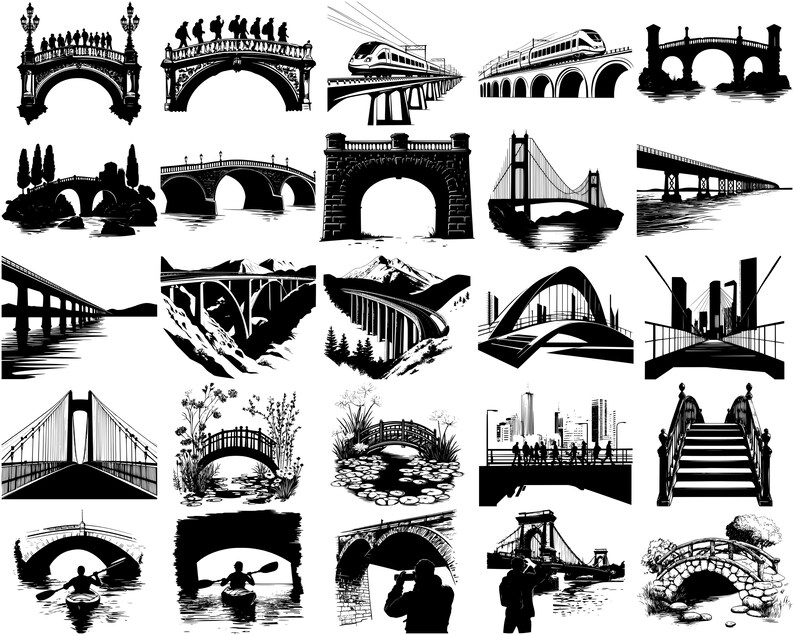 Bridge SVG Bundle, Set of 100, Instant Digital Download Svg Png Dxf Eps ...