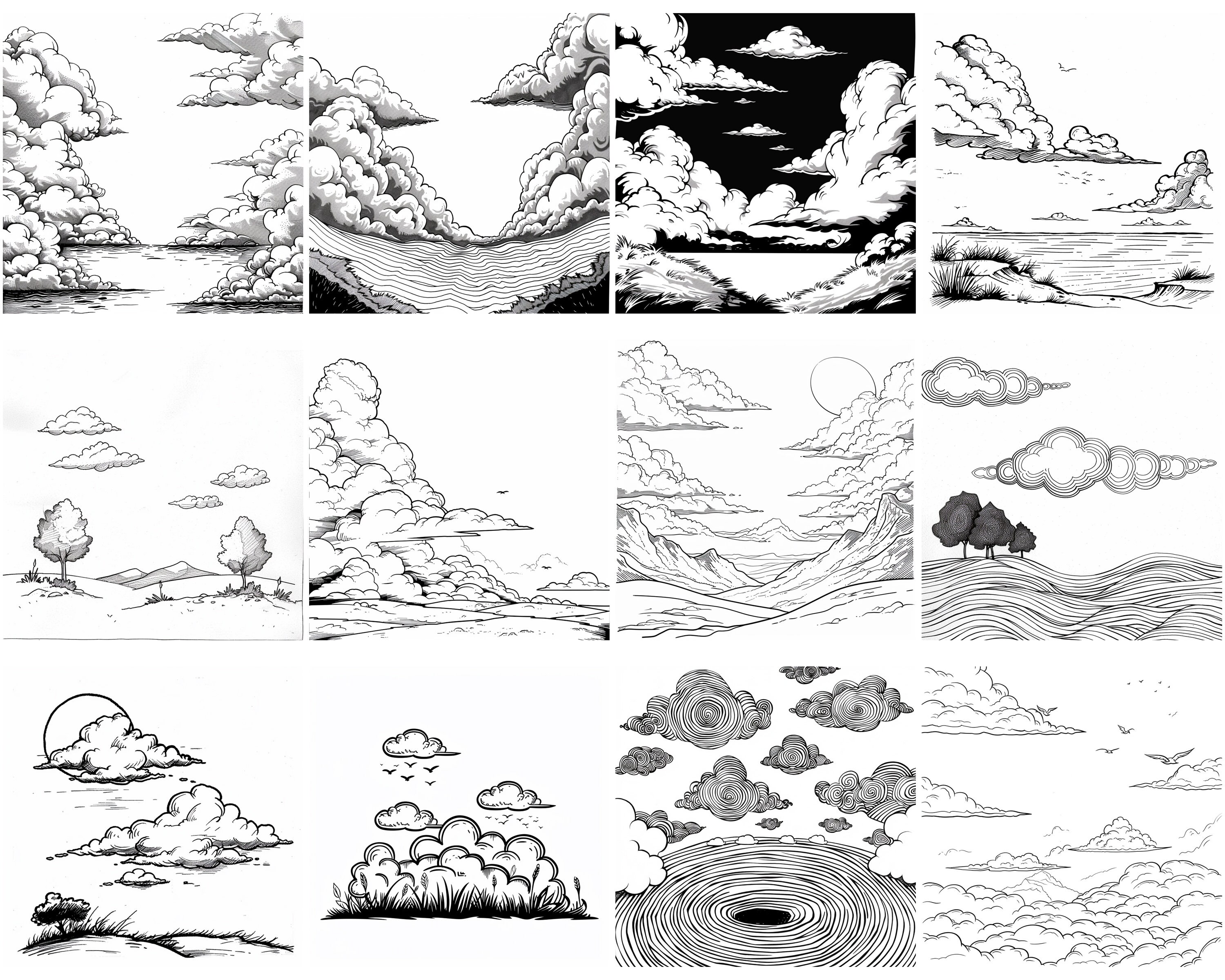 145+ Clouds Procreate Brush Set | Stamps for Procreate | Instant ...