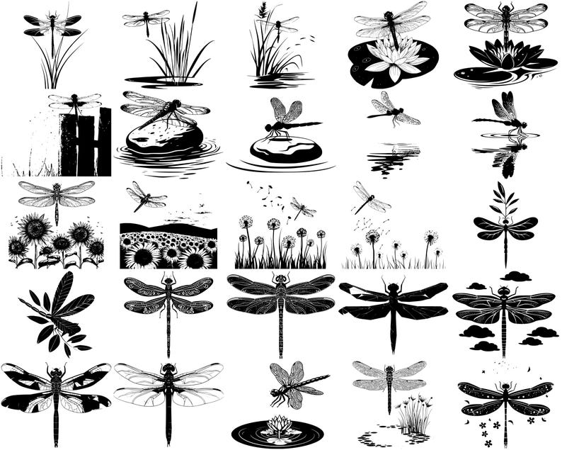 Dragonfly SVG Bundle, Set of 100, Instant Digital Download Svg Png Dxf ...