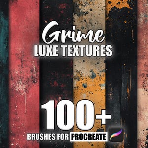 100+ Grime Texture Procreate Brushes: Seamless Patterns (Instant Download)