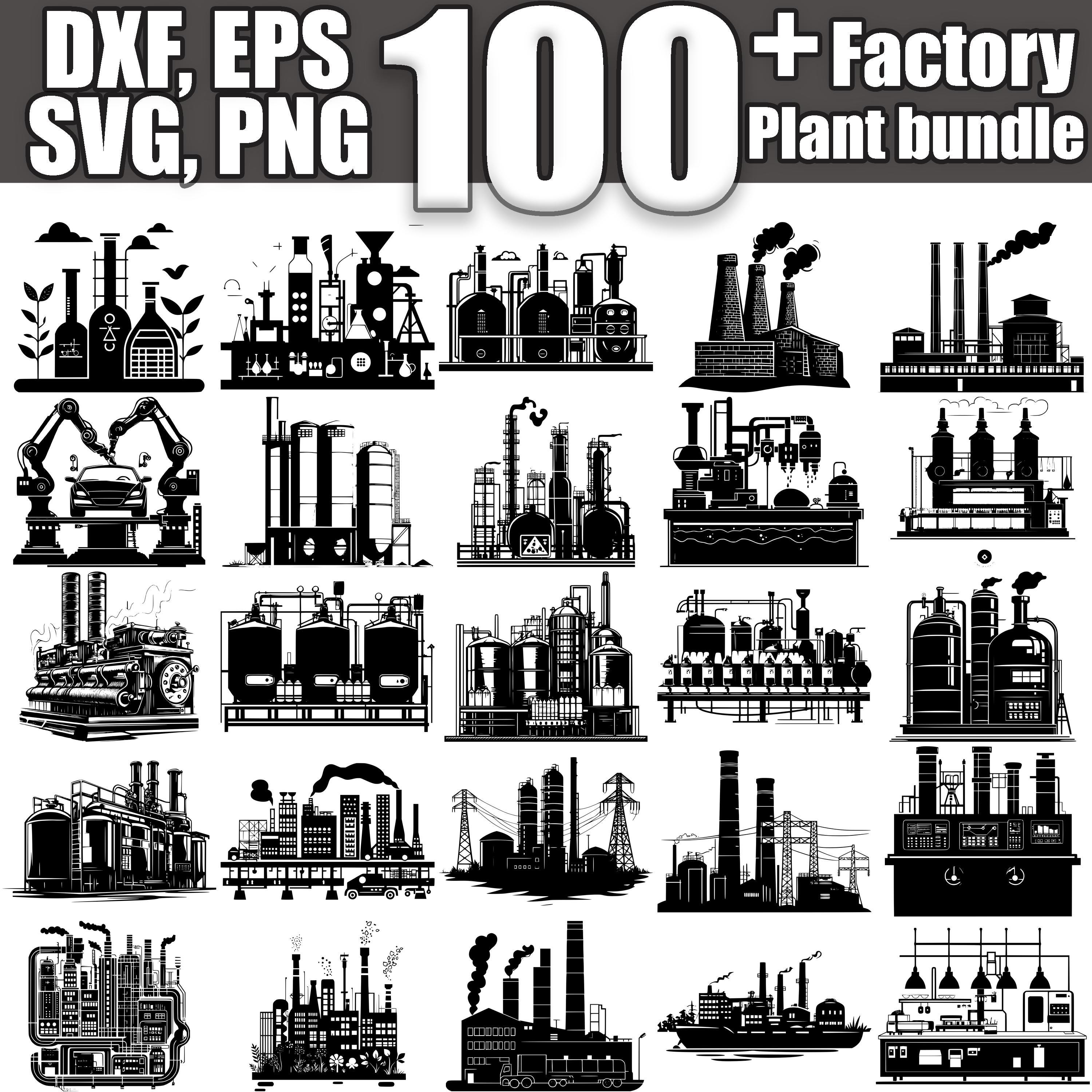 Factory Plant SVG Bundle, Set of 100, Instant Digital Download Svg