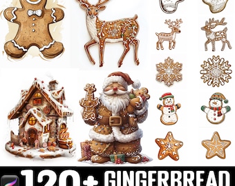 Más de 128 pinceles y sellos para Procreate de casas de jengibre y galletas. Descarga digital instantánea.