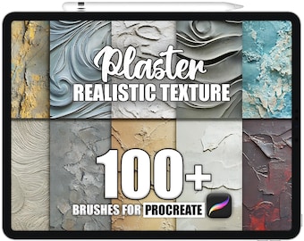 Más de 100 pinceles de textura de yeso para Procreate: Patrones sin costuras (Descarga instantánea)