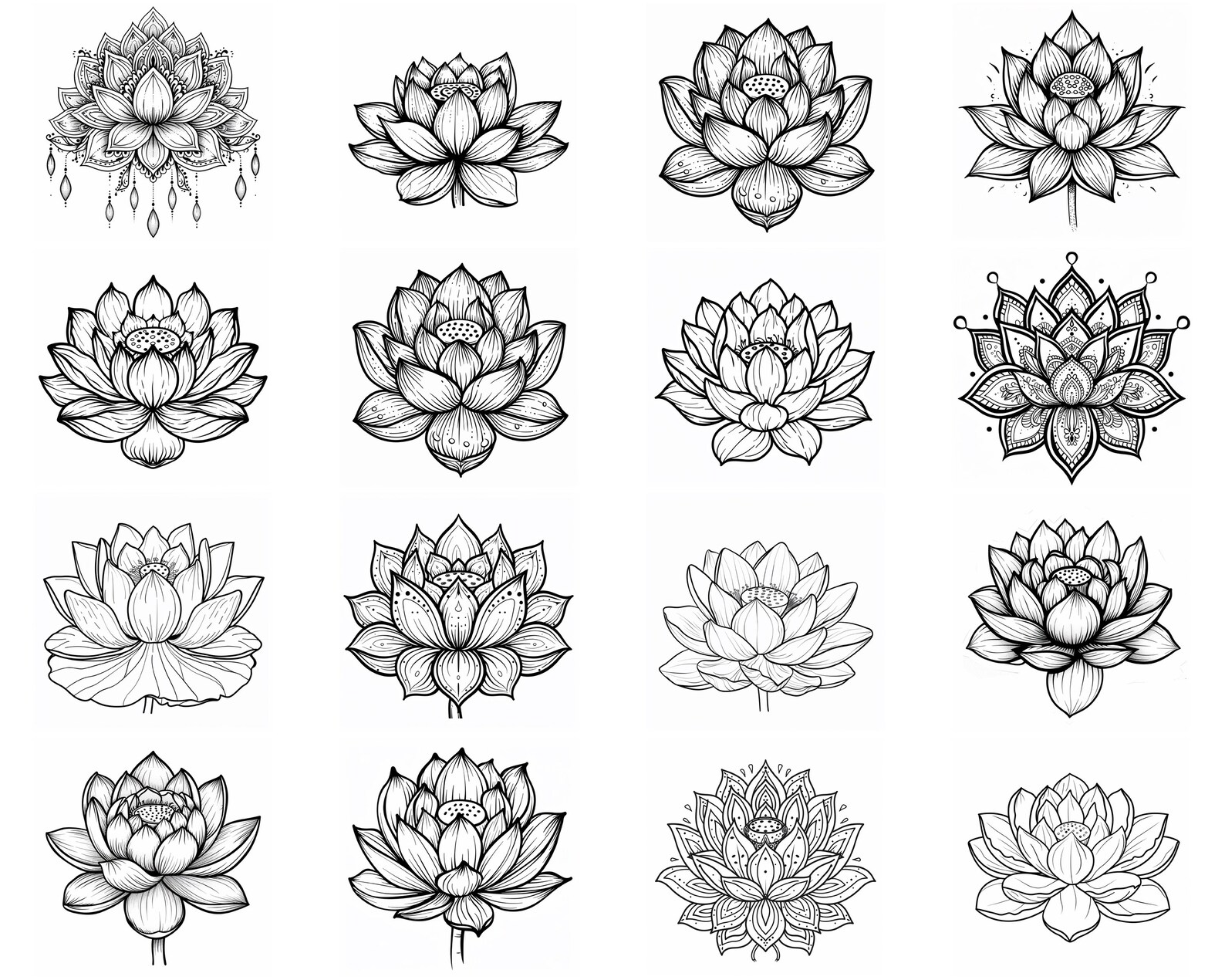 150+ Lotus Procreate Brush Set | Stamps for Procreate | Instant Digital ...