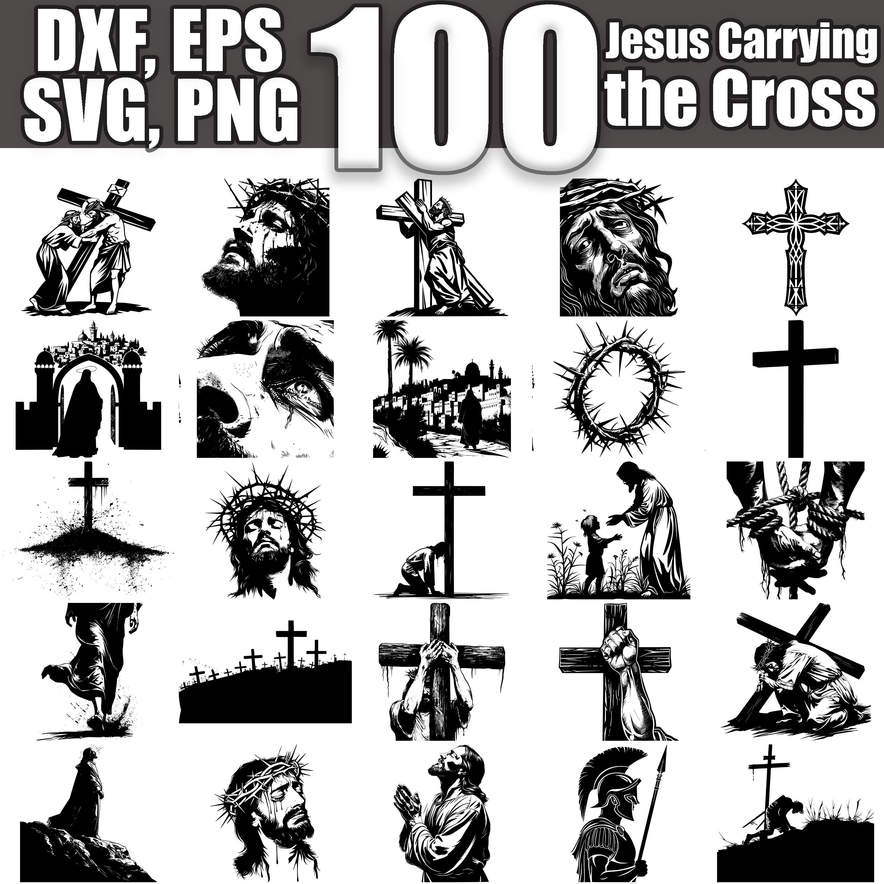 Jesus Carrying Cross SVG Bundle: Christian Designs (digital Download ...