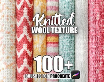 Knitted Wool Texture Procreate Brushes: 100+ Seamless Patterns (Instant Download)