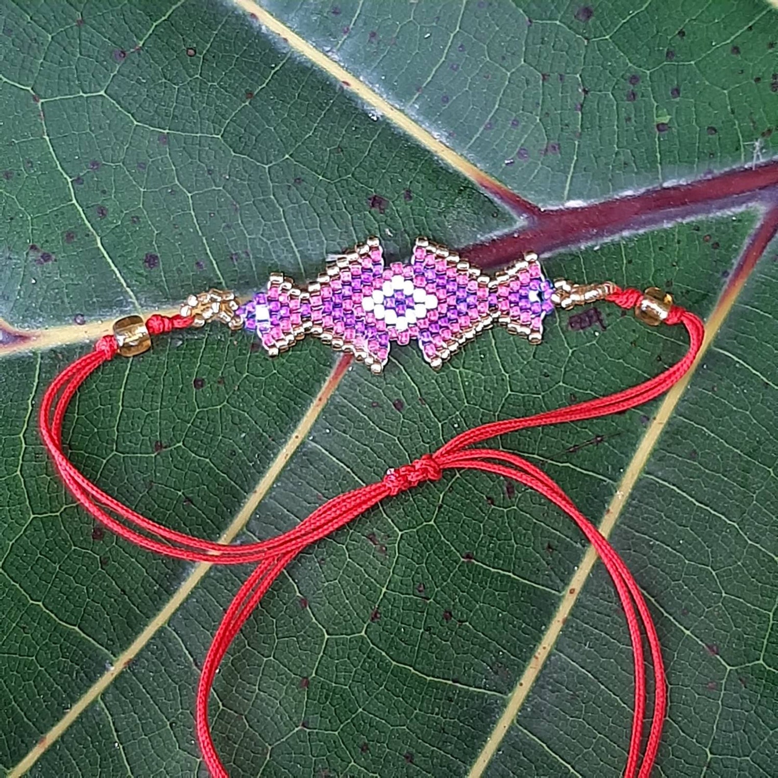 Macrame friendship bracelet with glass beads Etsy