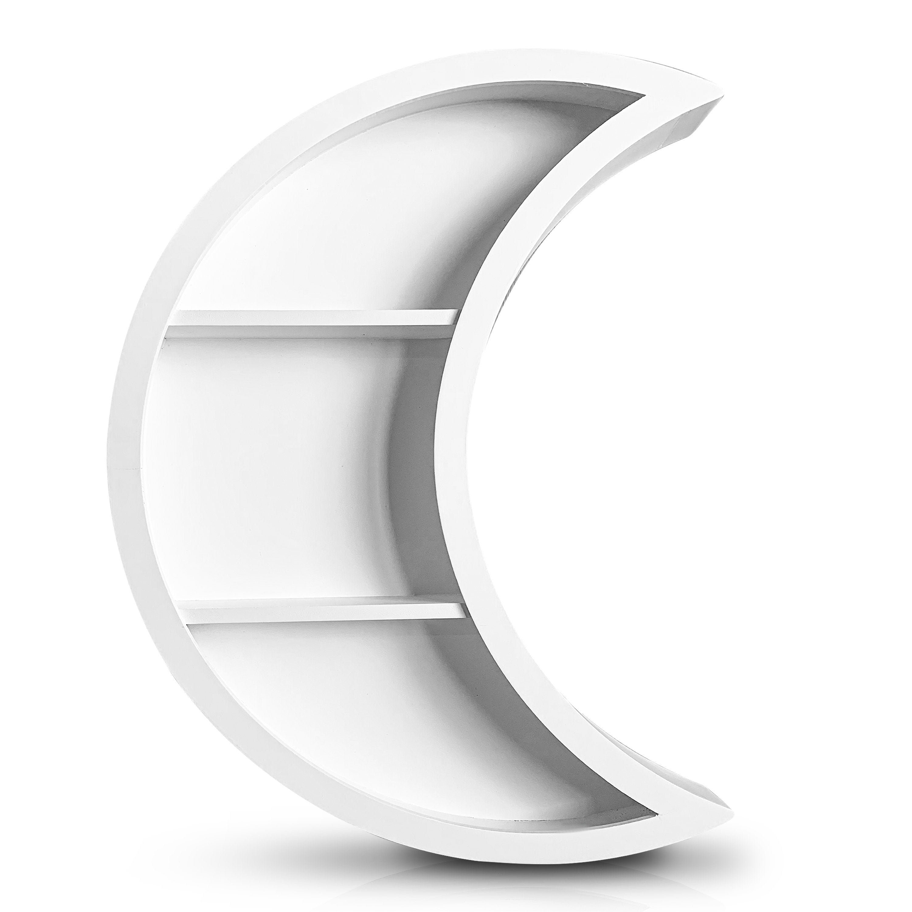 White Crescent Moon Shelf Floating Wall Display Shelf Etsy