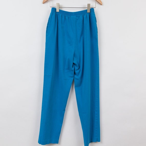 Retro Funky Vintage Vibrant High Waist Blue Stret… - image 5