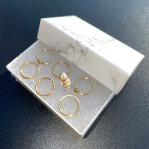 Set di gioielli a treccia d&#39;oro, set di gioielli in oro 6pc, gioielli con conchiglia, gioielli per capelli, anelli per treccia, anelli per capelli, accessori per capelli, gioielli Loc
