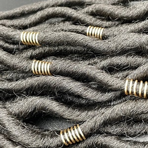 Spiral Gold Loc Jewels: Handmade Hair Cuffs, Dreadlock Accessories (5 Piece Set)