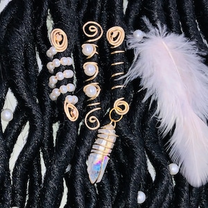 Formery Crystal Loc Jewelry for Hair Gold Natural Stone Hair Jewels for  Braids Coiling Colorful Gemstone African Dreadlock Accessories for Black  Women