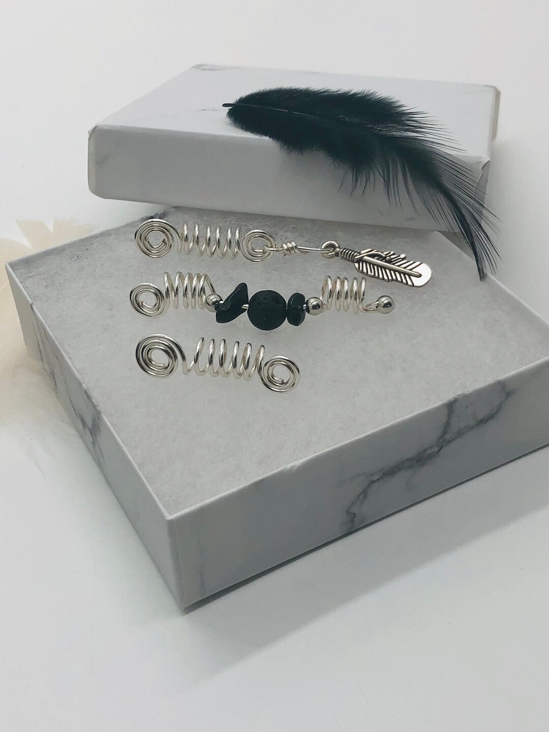 Loc Accessory Silver Silver 3pc Loc Jewelry, Dreadloc Accessories, Loc Jewelry Set, Hair ...