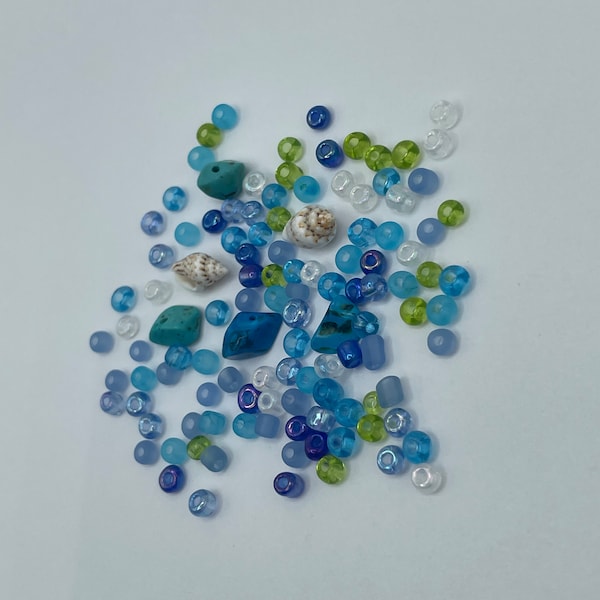 Loc Sprinkles, Aqua Shell, Sprinkle Kit, Hair beads, Loc Accessories, Hair Jewelry