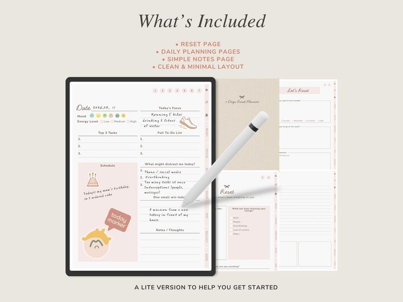 FREE ADHD Planner | 7 Day Reset Lite, Digital Planner for Ipad ...