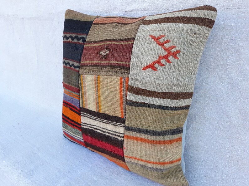 Bedroom Pillow Cover Handmade Kilim cover Boho Kilim Pillow 43cmx43cm Cushion Cover Kilim Pillow 17 X 17 gift pillow cover