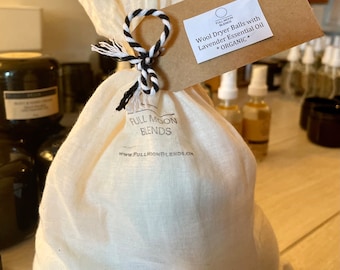 Bolas de lana orgánica para secadora: aceite esencial de lavanda, ropa ecológica