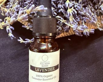 Aceite esencial de lavanda orgánica: aroma a bola de secado, con infusión de amatista