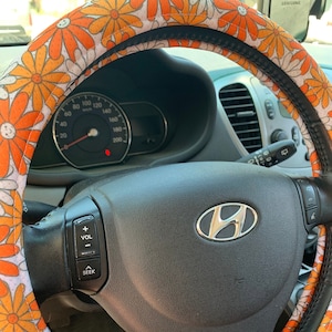 Happy Hippie Steering Wheel Cover Boho Modern & Retro 70s Hippie