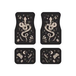 Make Your Own Magic - Car Floor Mats | Snake & Moth/Butterfly | Celestial Symbols, Mystical Witchy Boho Women/Girls Car Accessories