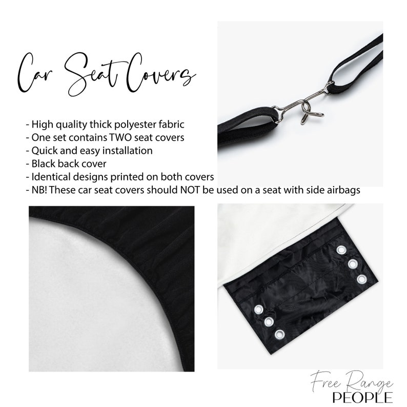 Black & White Checkers Car Seat Covers Danish Pastel Y2k Etsy