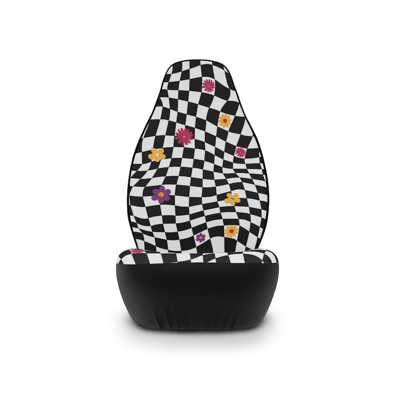 Black & White Checkers Car Seat Covers Danish Pastel Y2k Etsy