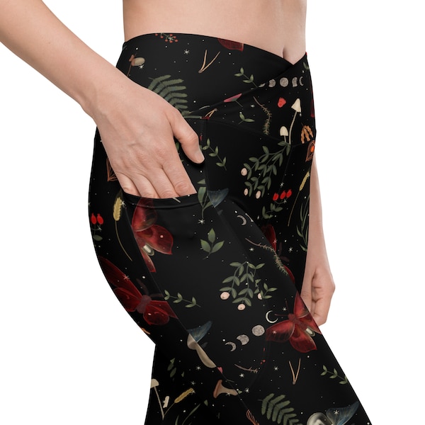 Calças legging de cintura alta com bolsos Mystic Forest