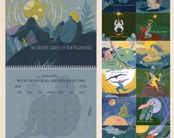 Calendrier mural 2026 Déesses féminines divines, une source d'inspiration