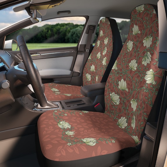 In die Felder Auto Sitzbezüge Braun rot, floral, retro, trendige