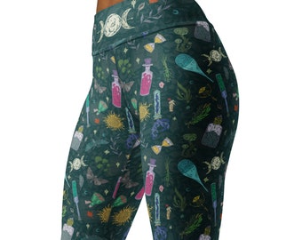 Alchemist Kit Yoga Leggings - Witchy Cottagecore Printed Pants