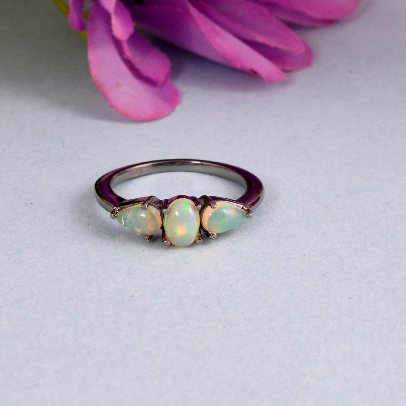 Opal Rings Victorian Antique Opal Ring 925 Sterling Silver | Etsy