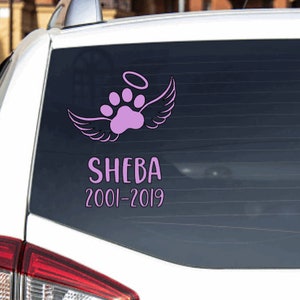 Dog Memorial car decal, Custom dog decal, Pet decal, Custom pet decal, Paw print decal, Dog Lover decal, Dog lover gift, dog car decal