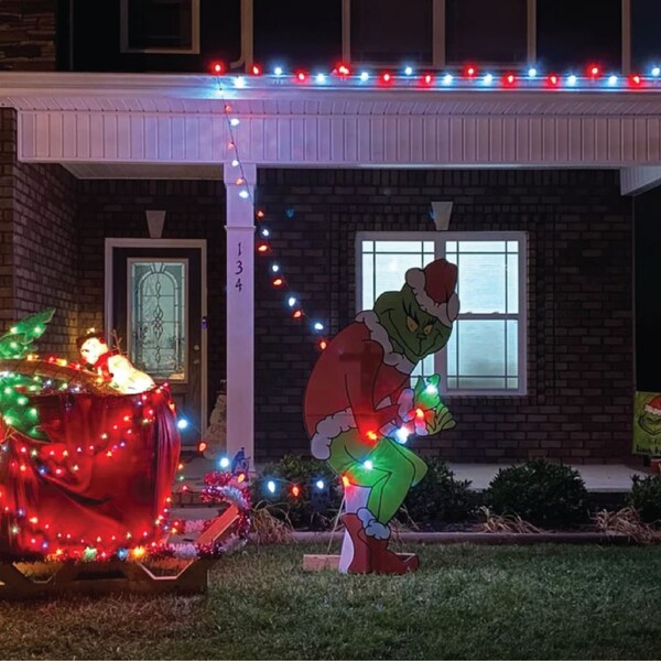 48" The Grinch Outdoor Christmas Decoration | 48 Inch Tall | No Folds | Weather Resistant | Plastic |