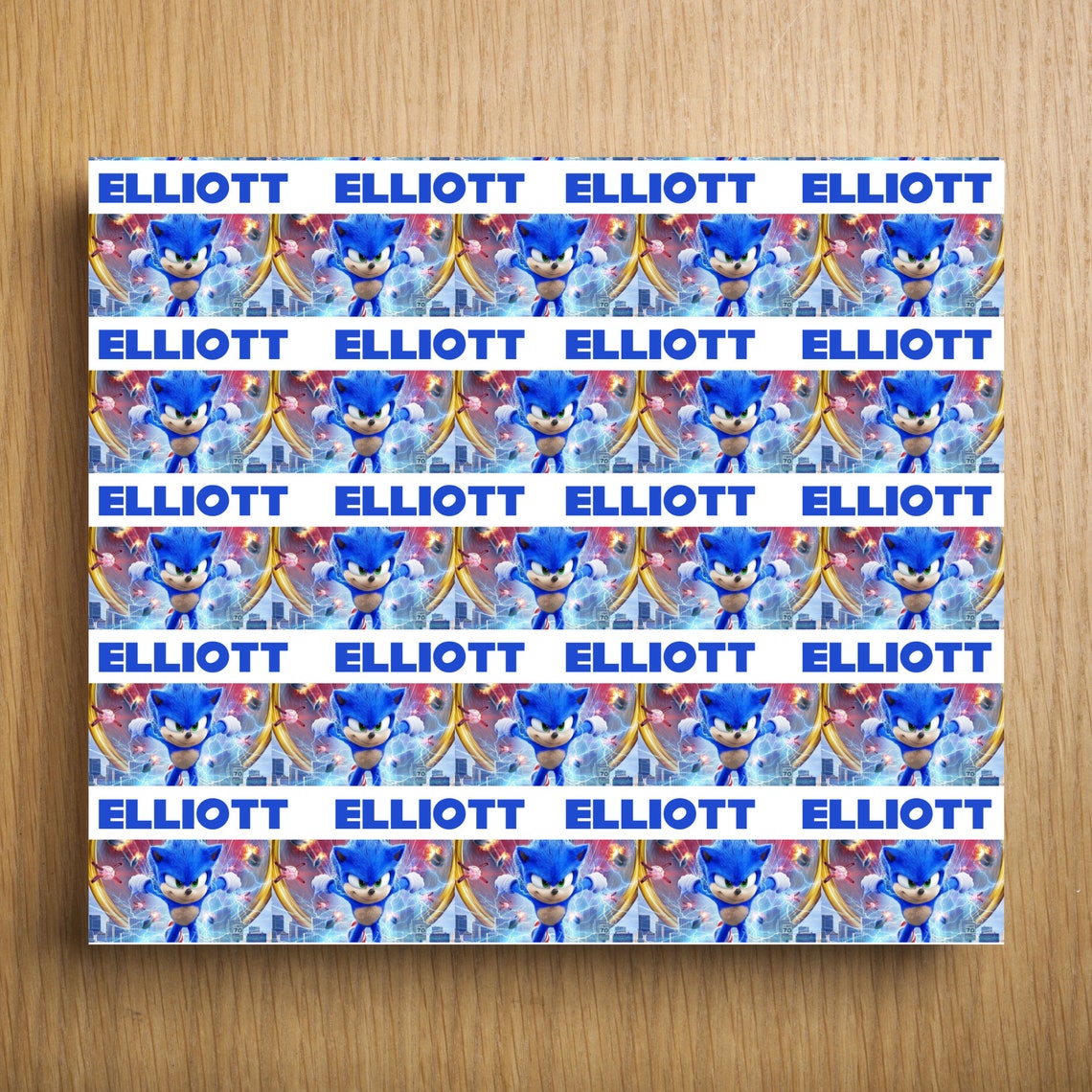 Personalized Sonic the Hedgehog Wrapping Paper Add Any Name Etsy