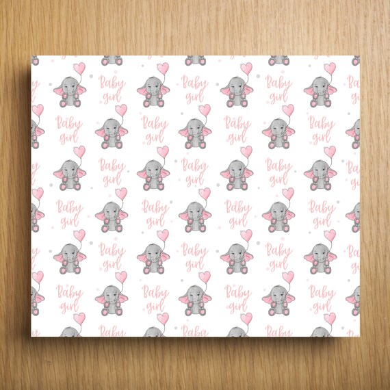 Personalized Baby Girl Wrapping Paper Add Any Name Baby Etsy