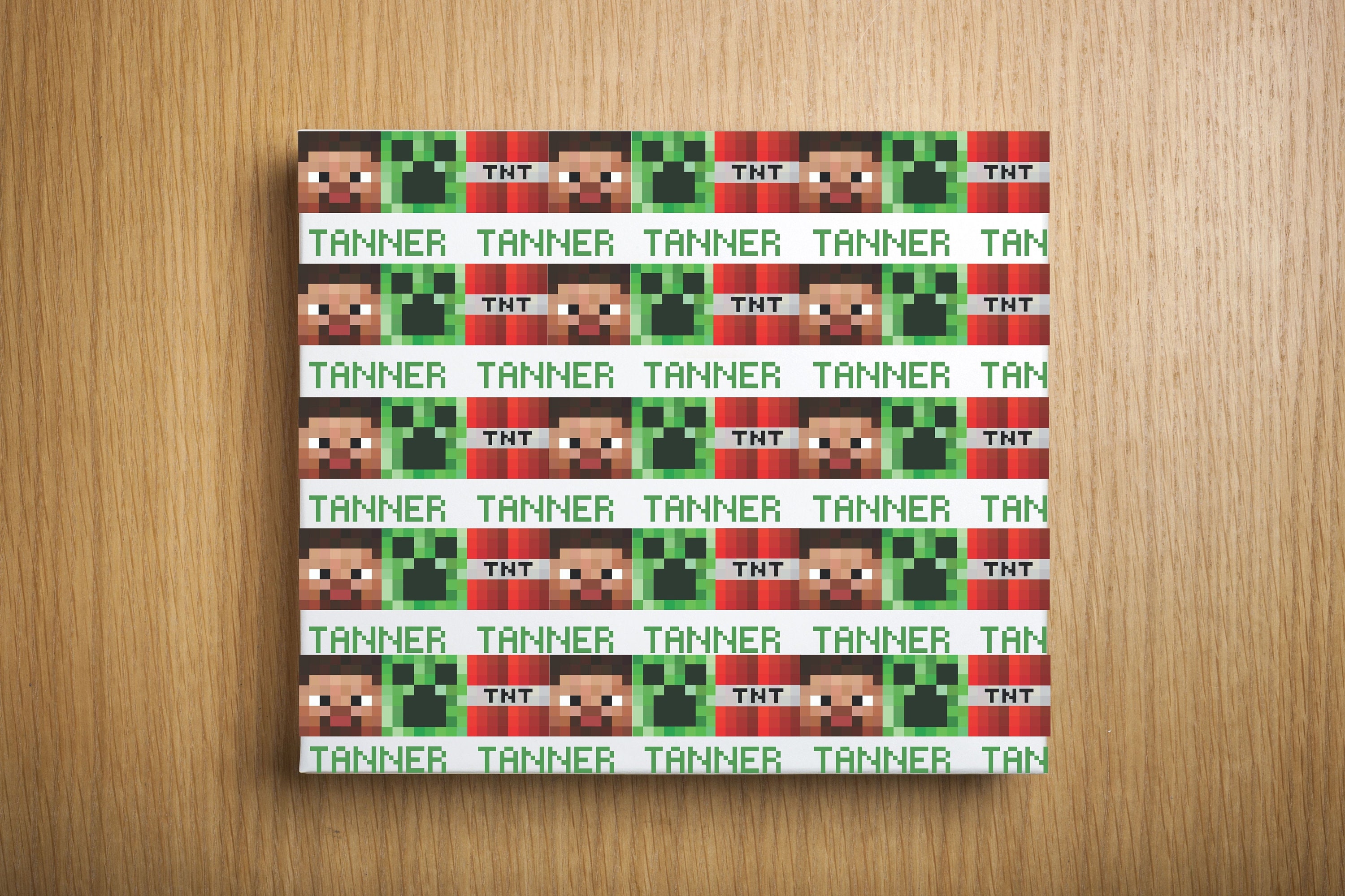Personalized Custom Wrapping Paper Add Any Name MINECRAFT Etsy