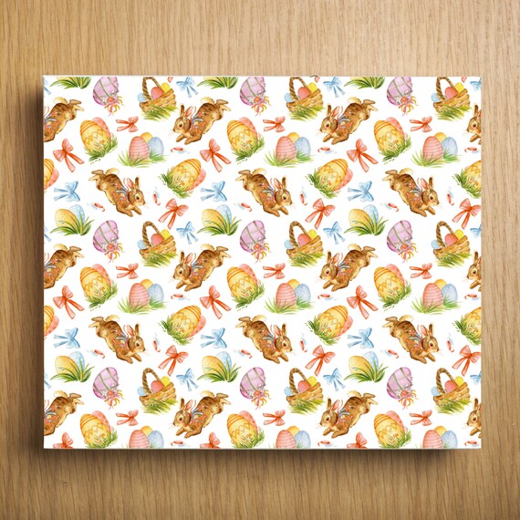 Easter Wrapping Paper Sheets Easter Gift Wrap Leaping Etsy