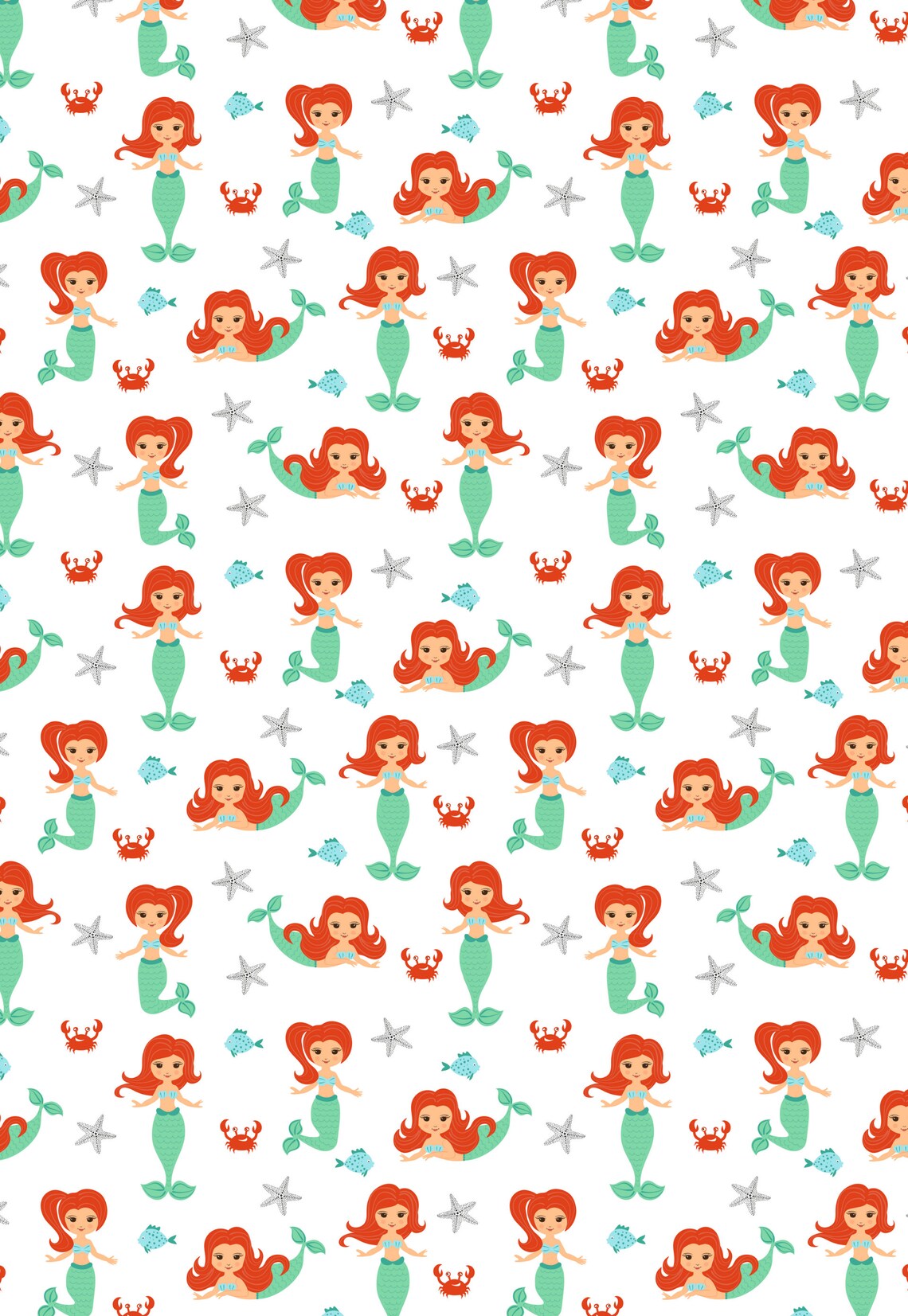 Wrapping Paper Sheets Mermaid Gift Wrap Mermaids Etsy