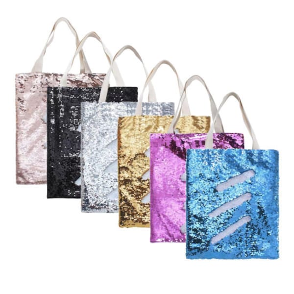 Sacs fourre-tout en lin paillettes, ébauches de sublimation, sacs fourre-tout à paillettes à sublimation, sacs en lin à paillettes de sublimation