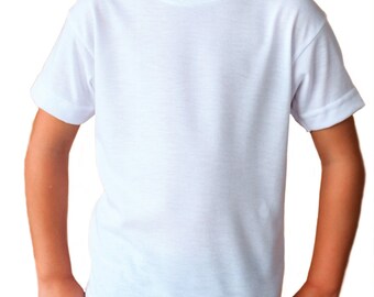 Wit peuter-T-shirt – polyester sublimatieshirt met korte mouwen